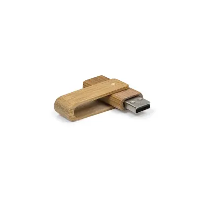 Pen Drive 4GB Giratório Bambu personalizado