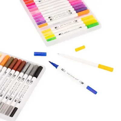 Kit Canetinhas Ponta Dupla 36 Cores personalizado