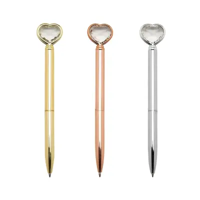 Caneta Metal Coração Diamante personalizado