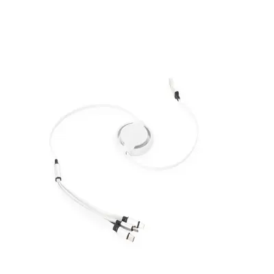 Cabo USB Retrátil 3 em 1 personalizado