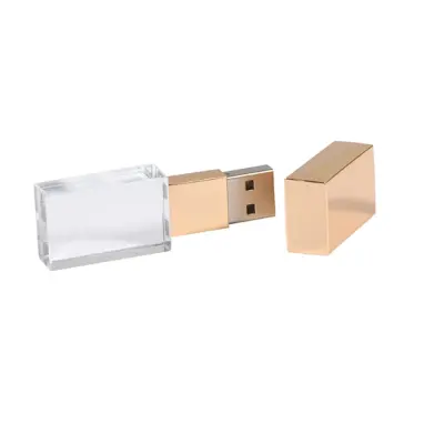 Pen Drive de Vidro Dourado 16gb PEN55 personalizado
