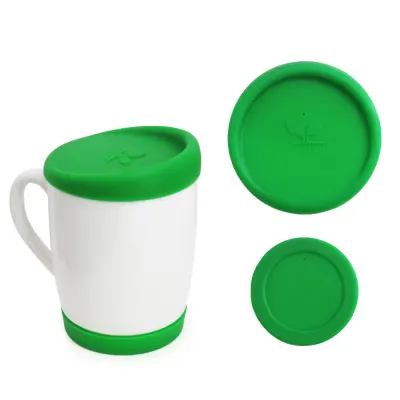 Kit Tampa e Base de Silicone para Canecas 300ml - Verde personalizado