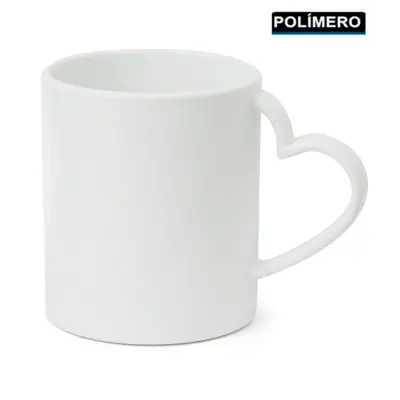 Caneca de Plástico Branco Alça Love 120grs - 325ml personalizado