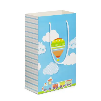 Sacolinha de Papelão Decorada Tipo Presente Trenzinho - 18x28x7,5cm personalizado