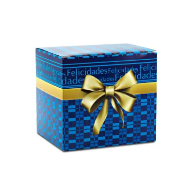 Caixinha para Caneca de Papelão Decorada Tipo Presente - Azul 1 Unidade personalizado