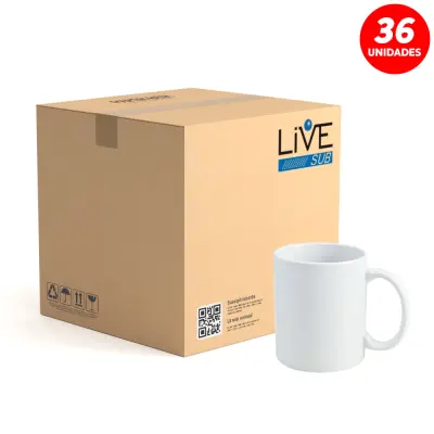 Caneca de Cerâmica Branca Classe AAA - Live Premium 36 Unidade (Caixa) personalizado