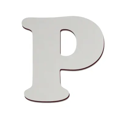 Letra de MDF Texturizado Brilho 3mm x 18cm de Altura - P personalizado