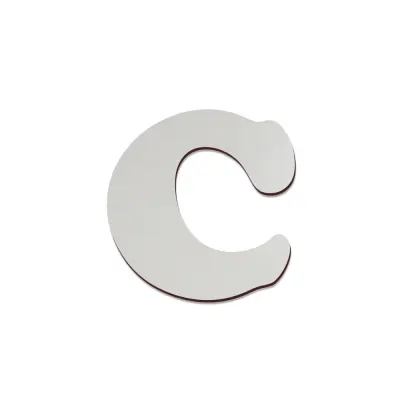 Letra de MDF Texturizado Brilho 3mm x 10cm de Altura - C personalizado