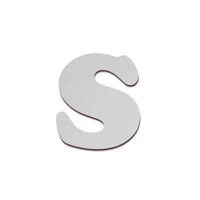 Letra de MDF Texturizado Brilho 3mm x 10cm de Altura - S personalizado