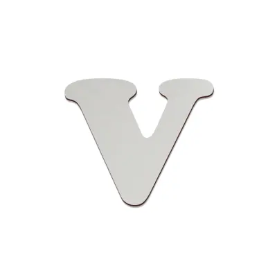 Letra de MDF Texturizado Brilho 3mm x 10cm de Altura - V personalizado