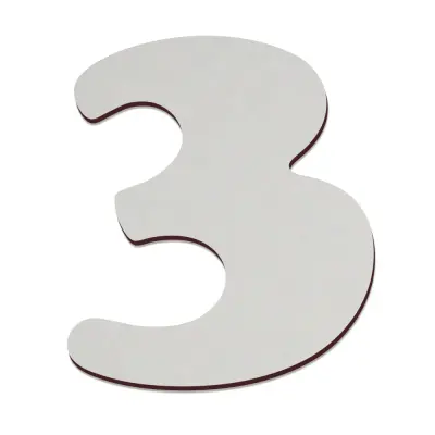 Número de MDF Texturizado Brilho 3mm x 18cm de Altura - 3 personalizado