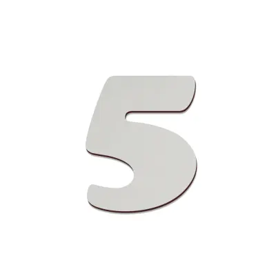 Número de MDF Texturizado Brilho 3mm x 10cm de Altura - 5 personalizado