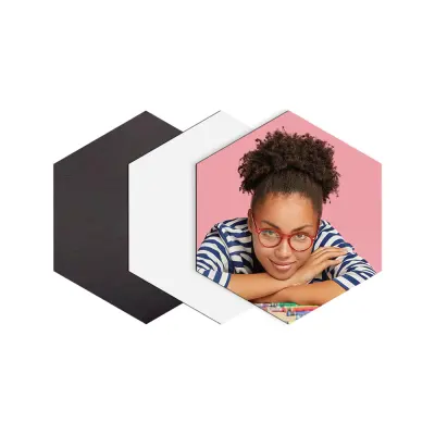 Plaquinha de Imã Hexagonal 9x9cm - 10 Unidades personalizado