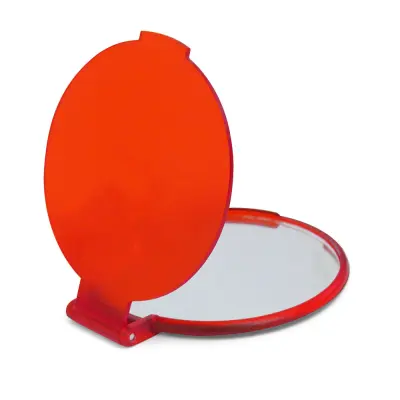 Espelho de Maquiagem em Plástico - Vermelho personalizado
