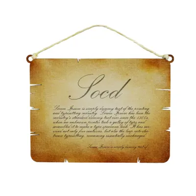 Placa de MDF Texturizada Pergaminho Horizontal com Corda - 17x22,5cm personalizado