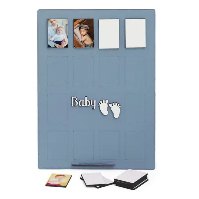 Porta Retrato MDF Texturizado 12 Meses - Azul personalizado