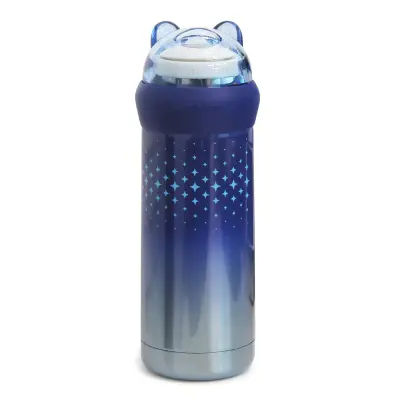 Garrafa Térmica Tampa Urso com Parede Dupla Azul com Estrelas - 350ml personalizado
