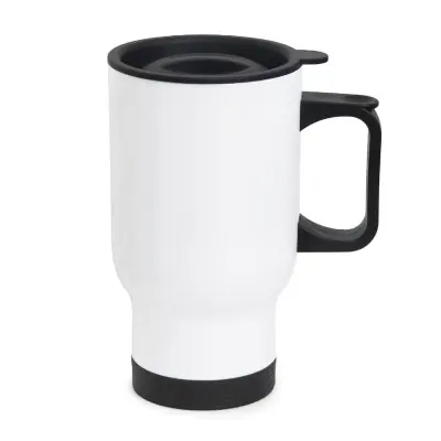Caneca de Aço Inox Térmica Travel Mug Branca - 450ml personalizado