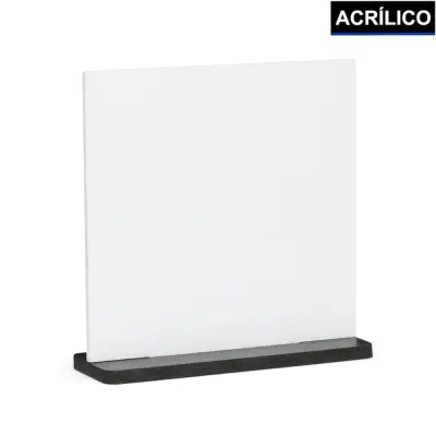 Placa Quadrada de Acrílico Branca com Base de MDF personalizado
