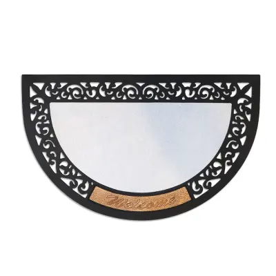 Tapete de Porta com Feltro de Borracha Meia Lua 50x80cm (Área 30x60cm) personalizado