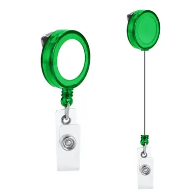 Porta Crachá Retrátil - Verde personalizado