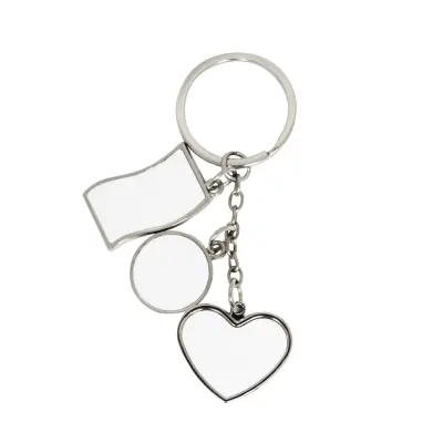 Chaveiro Cromado com 3 Pingentes personalizado
