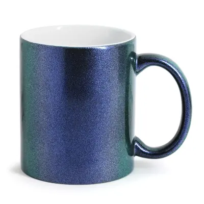 Caneca Mágica em Cerâmica Camaleão Pérola Azul - 325ml personalizado