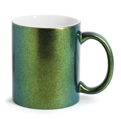 Caneca Mágica em Cerâmica Camaleão Pérola Verde - 325ml personalizado
