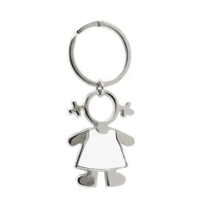 Chaveiro Cromado Formato Menina personalizado