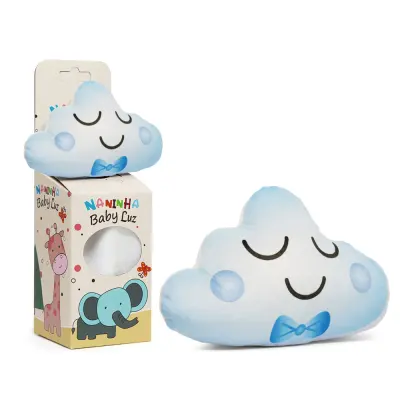 Kit Naninha de Plush com Almofada - Nuvem Azul personalizado