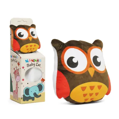 Kit Naninha de Plush com Almofada - Coruja personalizado