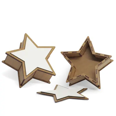 Caixinha porta objetos MDF TX Formato Estrela personalizado