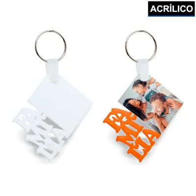 Chaveiro de Acrílico Branco Família 5x5cm - 1 Unidade personalizado