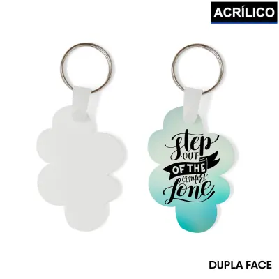 Chaveiro de Acrílico Branco Nuvem 5x5cm - 1 Unidade personalizado