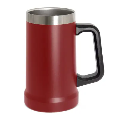 Caneca Térmica de Aço Inox Bordô Fosco - 700ml personalizado