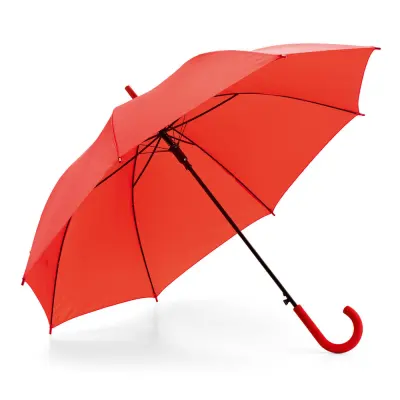 Guarda-Chuva Cabo Curvo Emborrachado na Cor Vermelho - Tamanho 1,04mts personalizado