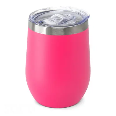 Copo Térmico Aço Inox com Tampa Acrílica Rosa Chiclete Fosco - 350ml personalizado