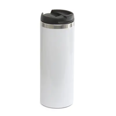 Copo Térmico Inox Branco com Parede Dupla e Tampa - 330ml personalizado