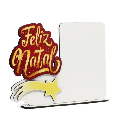 Porta-retrato em MDF 3mm Feliz Natal – 20x15cm personalizado