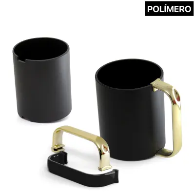 Caneca de Plástico Preta Lousa Alça Removível - 100 Gramas (Não Acompanha Alça) personalizado