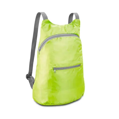 Mochila Tipo Nylon Dobrável com Bolso Frontal Verde Claro – 29,5x41,5x11 cm personalizado