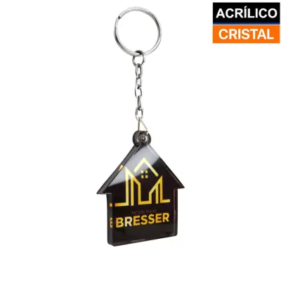 Chaveiro Acrílico Cristal 5mm - Casinha 5x5cm personalizado