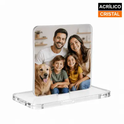 Porta Retrato Acrílico Cristal 5mm - Quadrado 10x10cm personalizado