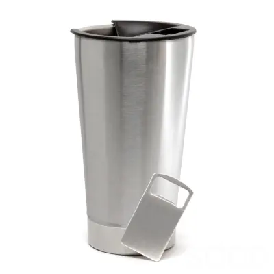 Copo Térmico de Aço Inox Prata com Tampa e Abridor - 473ml personalizado