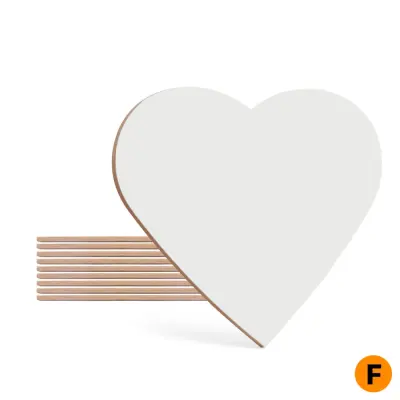 Azulejo de Cerâmica Fosco Branco Formato Coração - 14x19cm personalizado