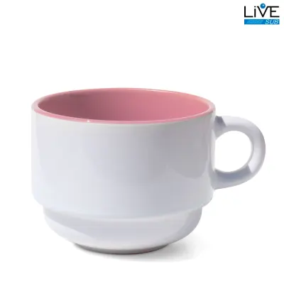 Xícara Reposição de Torre com Interior Colorido Rosa - 200ml personalizado