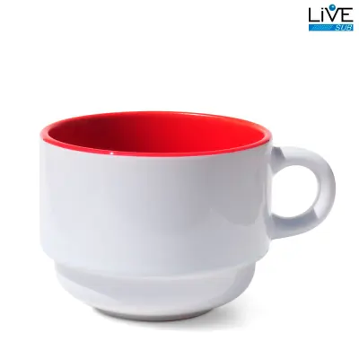 Xícara Reposição de Torre com Interior Colorido Vermelho - 200ml personalizado