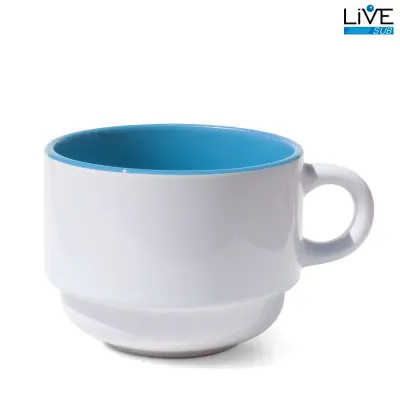 Xícara Reposição de Torre com Interior Colorido Azul Claro - 200ml personalizado