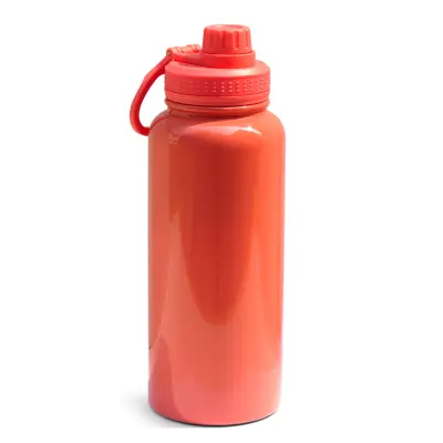 Garrafa Térmica com Parede Dupla Tampa Cantil Rosa Coral - 900ml personalizado