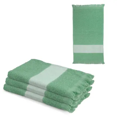 Toalha Lavabinho com Franja na Faixa - Verde Jade personalizado